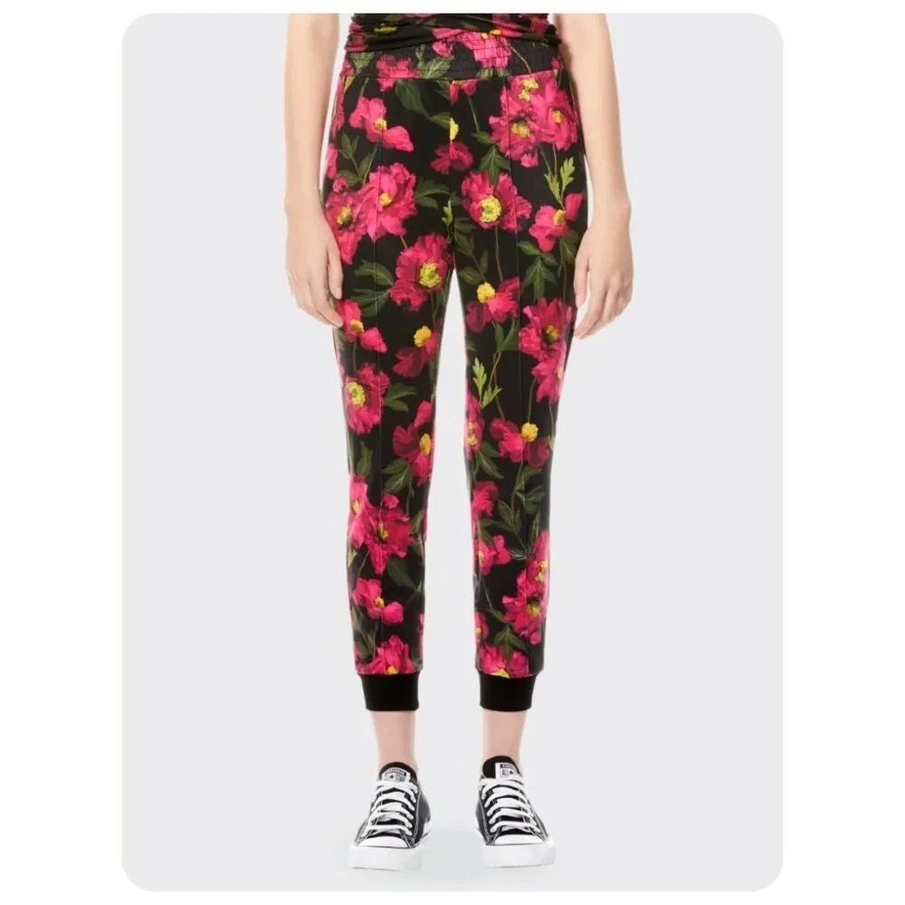 Alice + Olivia Ramona California Poppy Floral Pull on Joggers Women's S